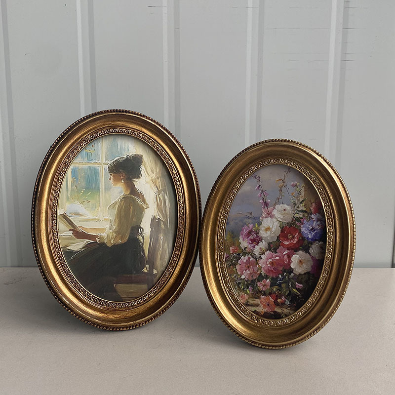 Resin Art Photo Frame - خمر الإغاثة الأوروبية الذهبي إطار الصورة
