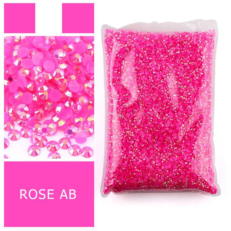 Resin Art Quantity - أحجار الراين الراتنجية المسطحة باللون الوردي
