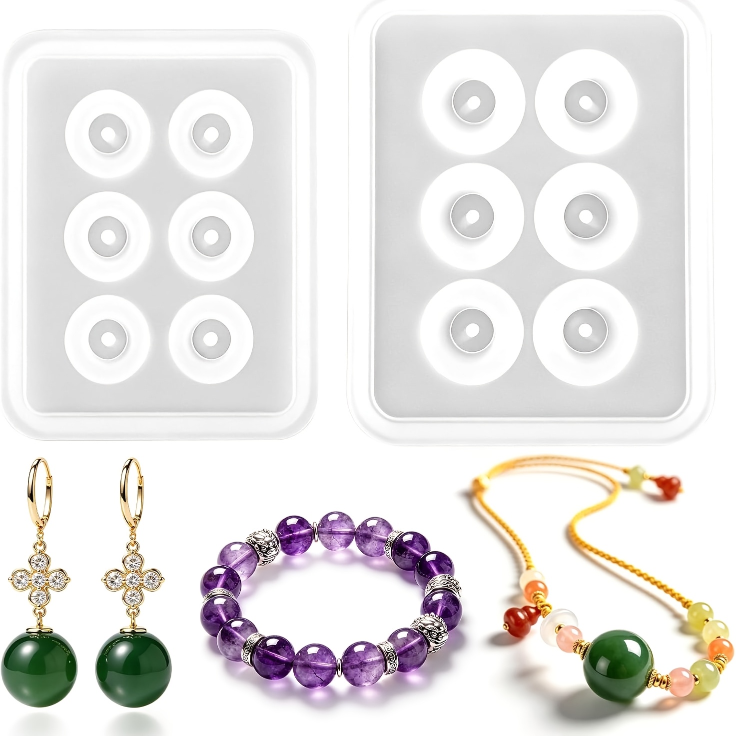 Resin Art Jewellery - قالبان من السيليكون المثقب على شكل