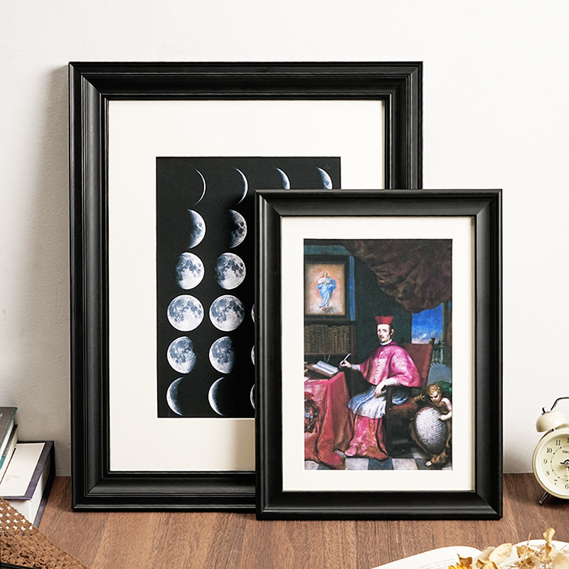Resin Art Photo Frame - إطار صور خشبي أسود عتيق متعدد