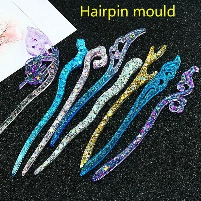Resin Art Notes - جديد شفاف دبوس الشعر سيليكون قالب