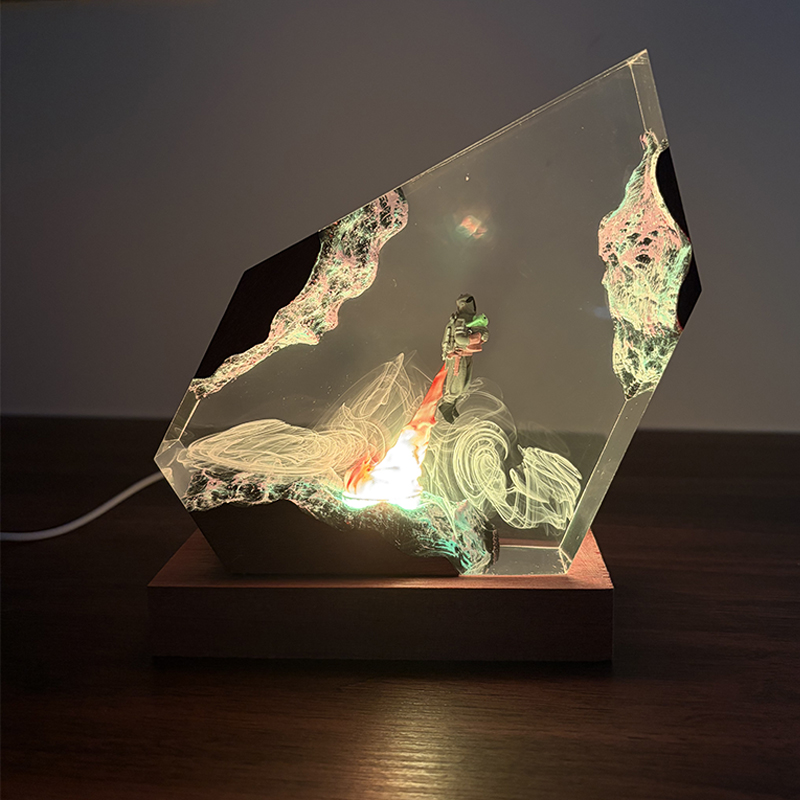 Resin Art Decor - مصباح طاولة على شكل كائن حي