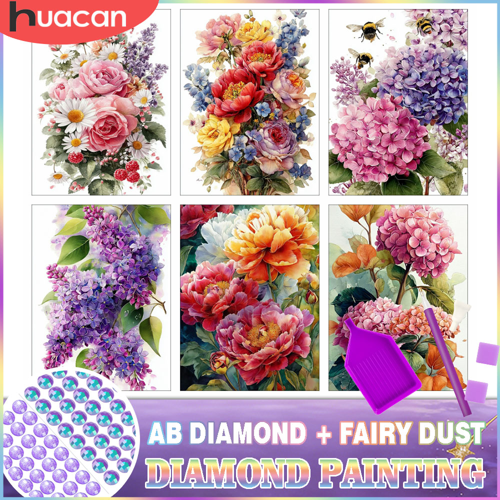 Resin Art Of Rose - طقم رسم بالألماس من HUACAN، زهرة