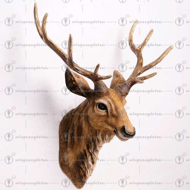 Resin Art Decor - رأس غزال صناعي 17 بوصة، ديكور