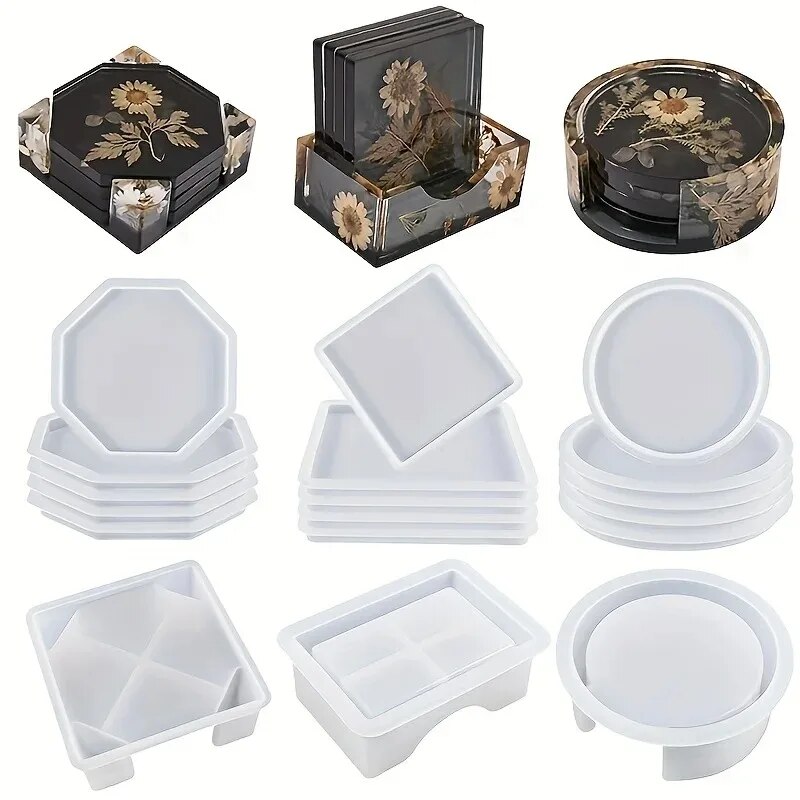 Resin Art Jewellery - تتضمن مجموعة قوالب راتينج كوستر قطعة