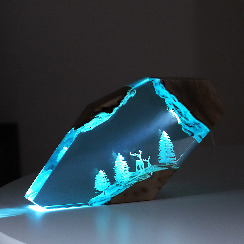 Resin Art Decor - تحفة فنية مكتبية مضيئة مخصصة بتصميم