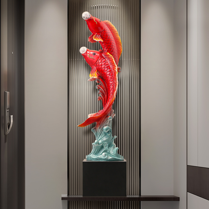 Resin Art Floor - تمثال سمكة بخمسة نكهات، تمثال راتينج،