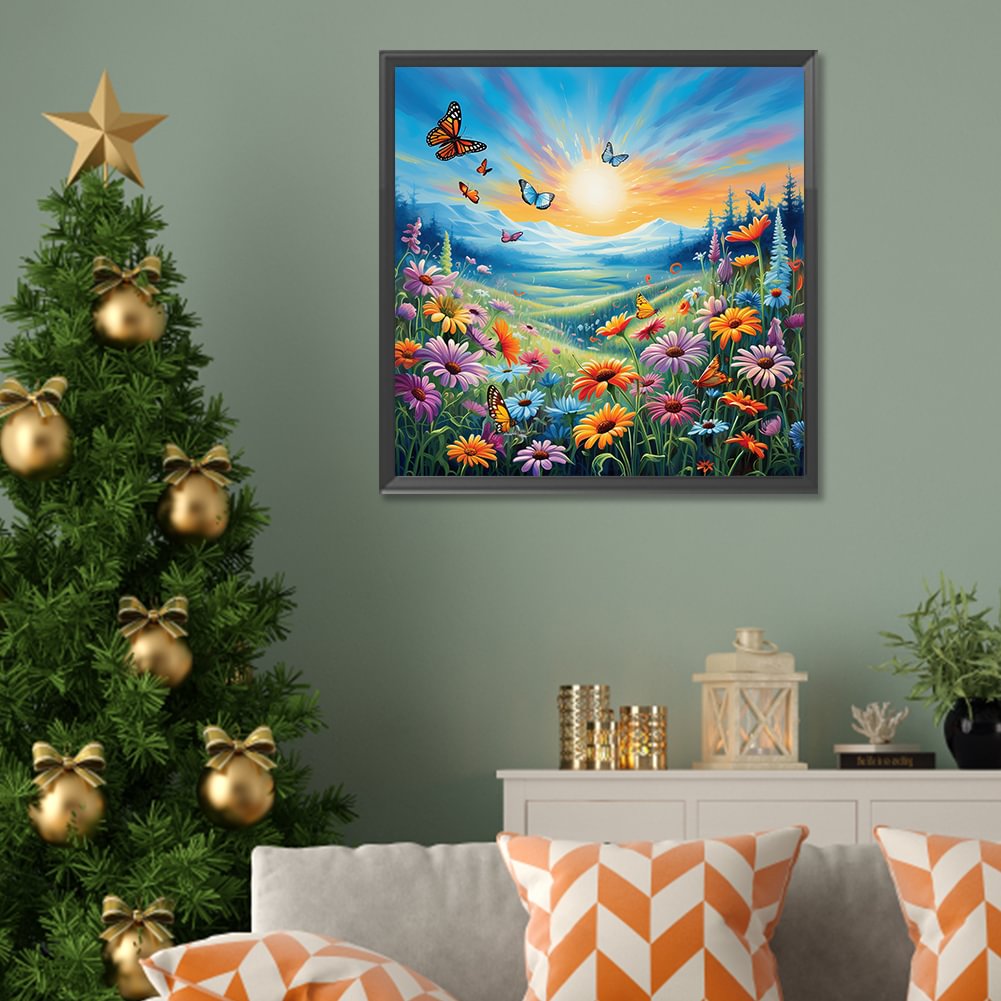 Resin Art With Flowers - الماس اللوحة الأسرة لطيف الغزلان زهرة