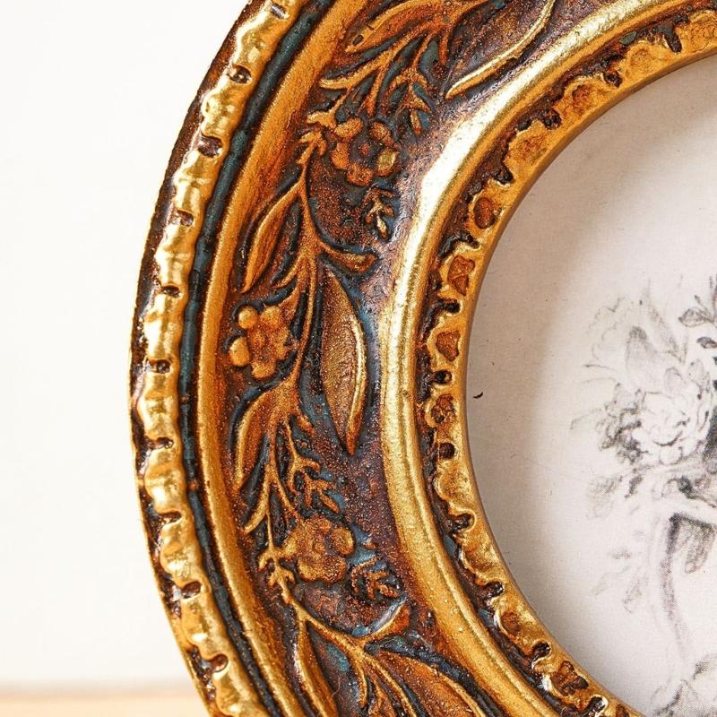 إطار صورة دائري ذهبي برونزي عت - مراجعة Resin Art Photo Frame وسعره