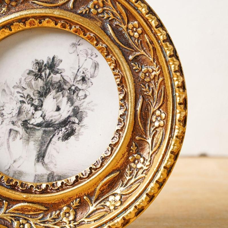 إطار صورة دائري ذهبي برونزي عت - مراجعة Resin Art Photo Frame وسعره