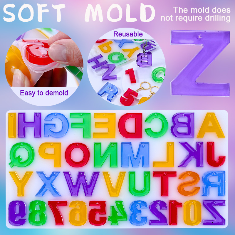 مجموعة راتنجات الايبوكسي للمبت - مراجعة Resin Art Letter Keychain وسعره