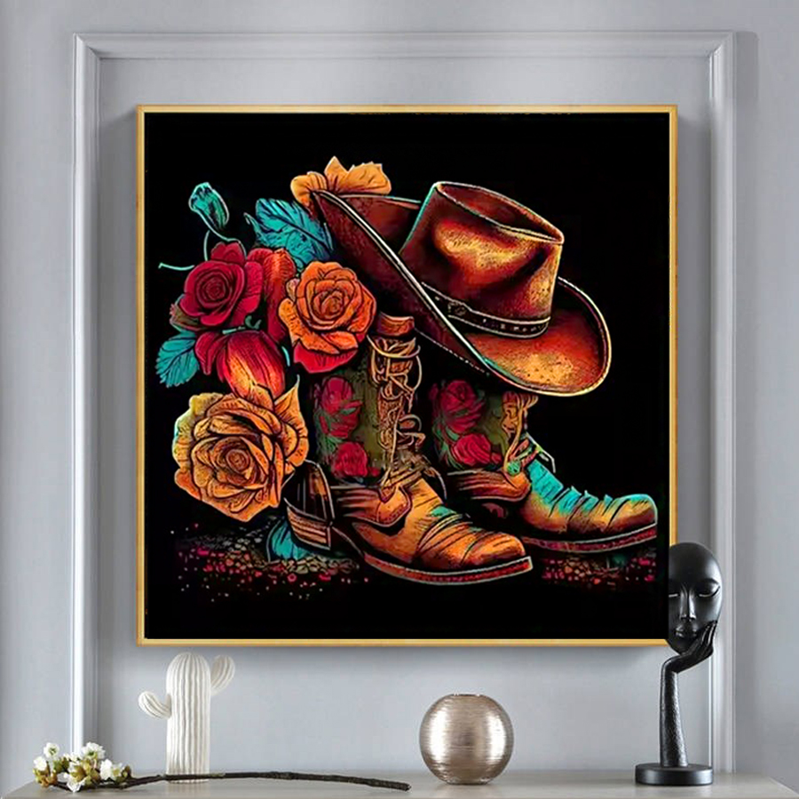 قبعة رعاة البقر الأحذية الماس  - مراجعة Resin Art Of Rose وسعره