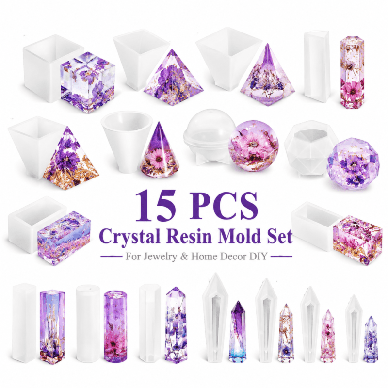 مجموعة قوالب سيليكون كريستالية - مراجعة Resin Art Jewellery وسعره