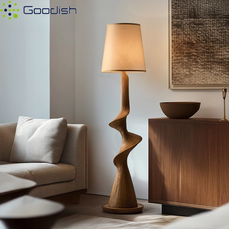 مصباح أرضي LED خشبي منحني عمود - مراجعة Resin Art Floor وسعره