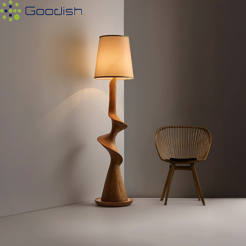 مصباح أرضي LED خشبي منحني عمود - مراجعة Resin Art Floor وسعره