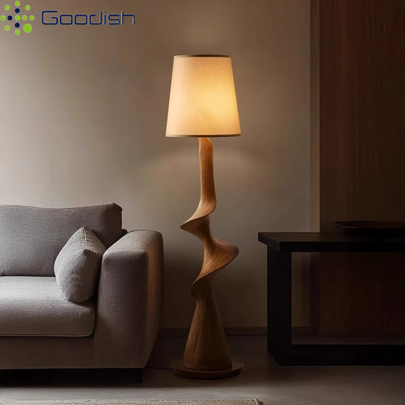 مصباح أرضي LED خشبي منحني عمود - مراجعة Resin Art Floor وسعره