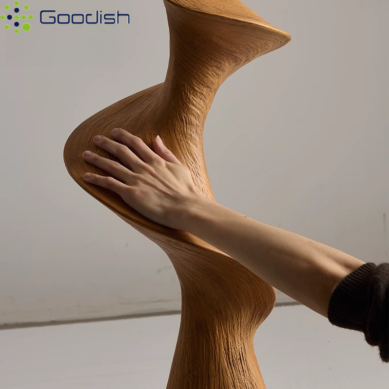 مصباح أرضي LED خشبي منحني عمود - مراجعة Resin Art Floor وسعره