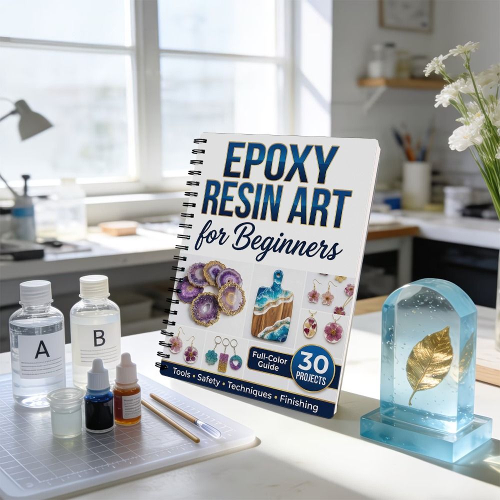 دليل فن الإيبوكسي خطوة بخطوة م - مراجعة Resin Art Guide Book وسعره
